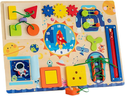 Libro Sensorial Montessori Fidtoy para Bebés, Tablero de Actividades Sensoriales con Cremalleras, Hebillas, Botones, Juguete de Aprendizaje, Habilidades Motoras Finas, Juguete Silencioso de Viaje, Regalo