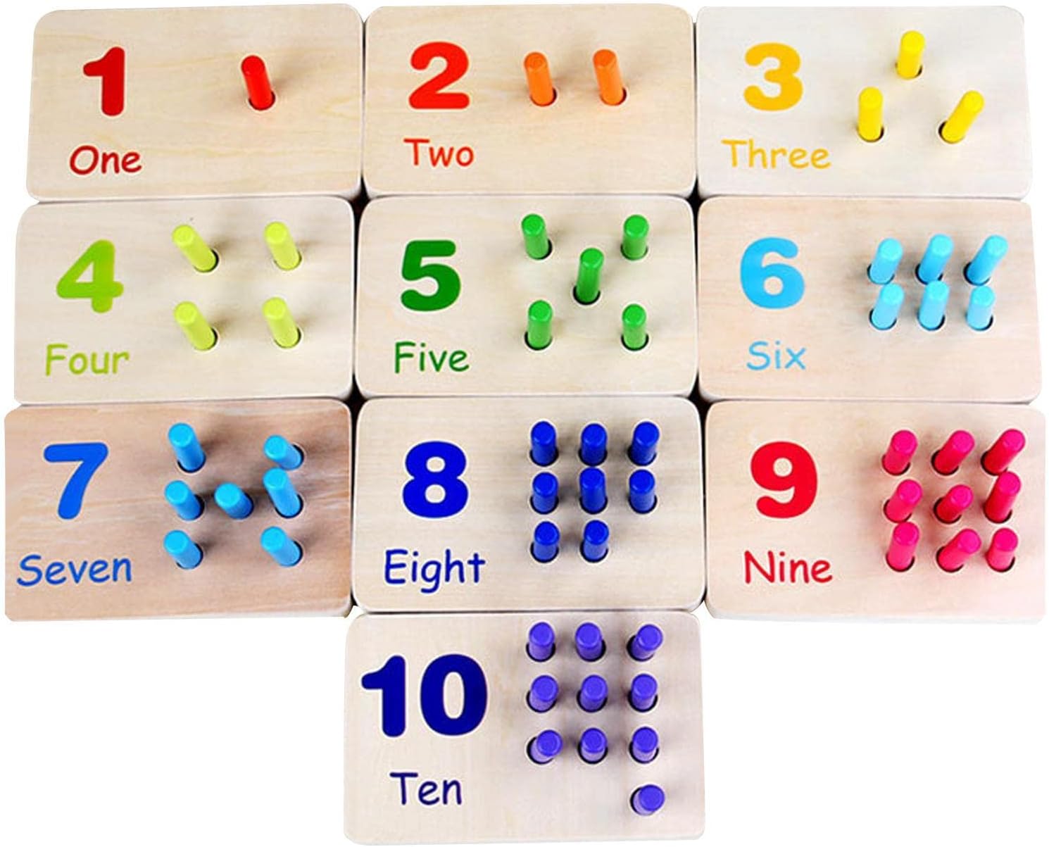 Fidtoy Peg Board Counting Game Wooden Montessori Toy