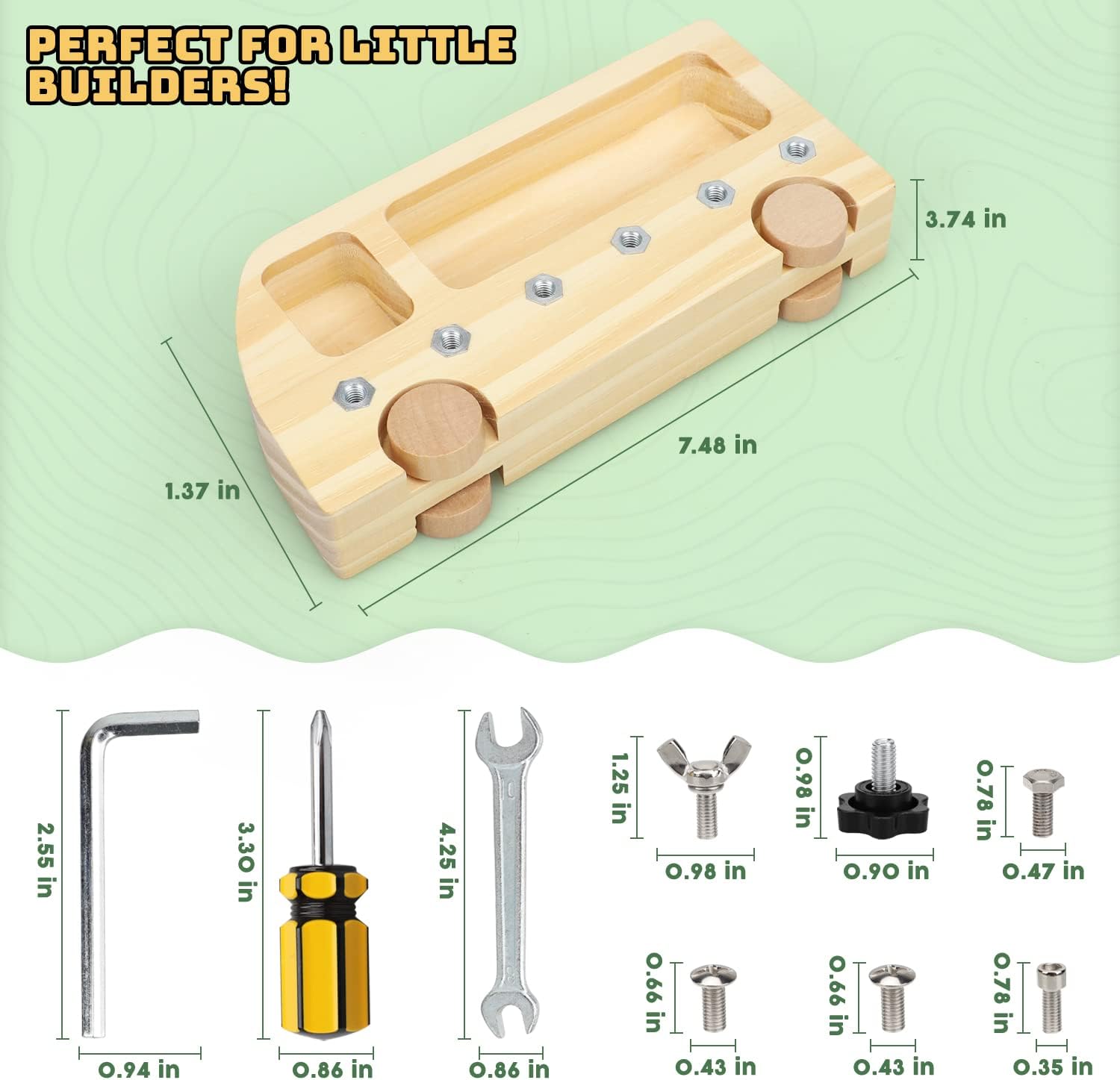 TOY Life Juego de tablero de destornilladores Montessori de madera para niños pequeños de 3, 4 y 5 años, juguetes sensoriales ocupados para aprender en preescolar