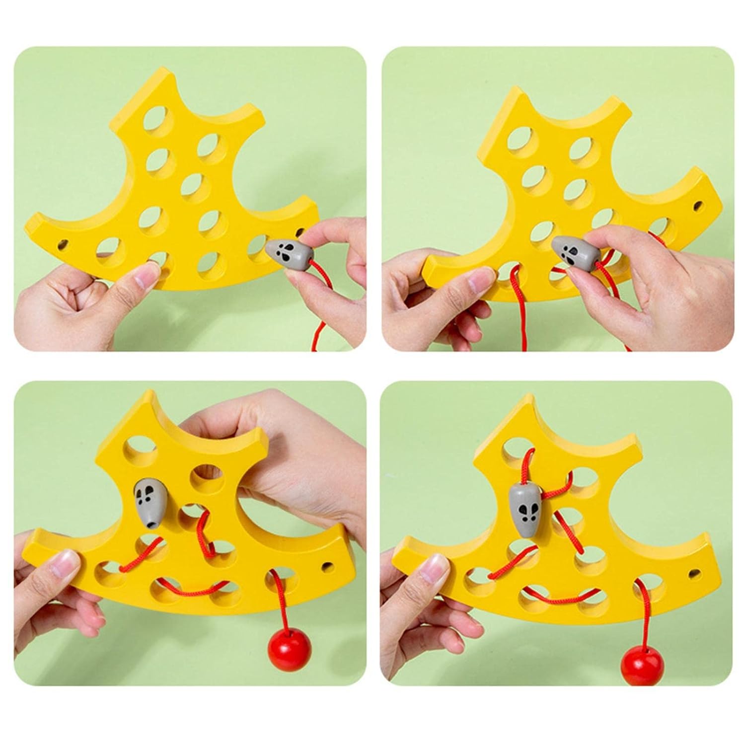 Cheese Threading Board Montessori Toys Kindergarten for Airplane Boys Kids