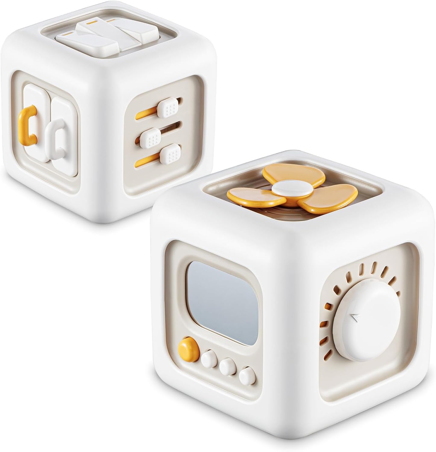 Fidtoy Montessori Busy Cube Sensory Toy for Toddlers 6-in-1 Activity