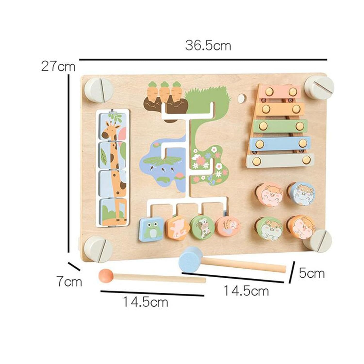 BNF Tabla de actividades de doble cara Juguete educativo Tablero sensorial de engranajes y piano para bebés | Juguetes para bebés | Juguetes de desarrollo para bebés1 Tambor de juguete para niños