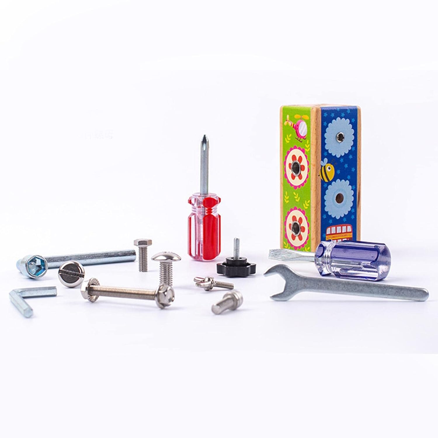 ATORSE Montessori Tablero Ocupado de Madera con Destornilladores, Juguetes de Desarrollo Temprano para Habilidades Motoras