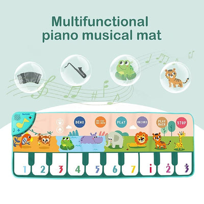 Tapis de piano musical Fidtoy pour tout-petits – Jouet d'apprentissage interactif et piste de danse