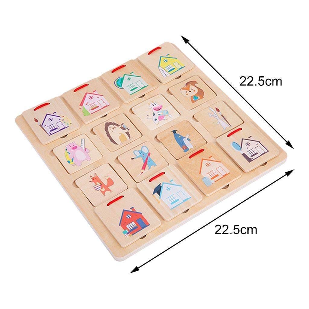Enakshi® Rompecabezas de combinación de madera para encontrar casas Montessori para niños pequeños | Bebés | Juguetes para bebés | Juguetes de desarrollo para bebés