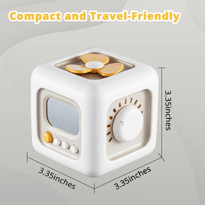 Fidtoy Cube Montessori d'activités 6 en 1 pour tout-petits – Cube d'activités sensorielles portable avec boutons, engrenages, textures, jeu de motricité fine et apprentissage en voyage