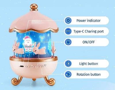 Veilleuse projecteur d'étoiles multifonction Fidtoy pour enfants – Musique Bluetooth et lampe de plafond LED