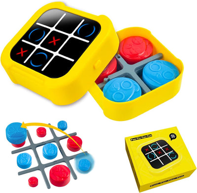 Jeu de société Fidtoy 5-en-1 électronique et tactile, Rechargeable et portable, avec 5 jeux : Puissance 4, Maître de mémoire, Tape-taupe, Jeu de mélodie et Morpion à deux joueurs, pour les 3 ans et plus.