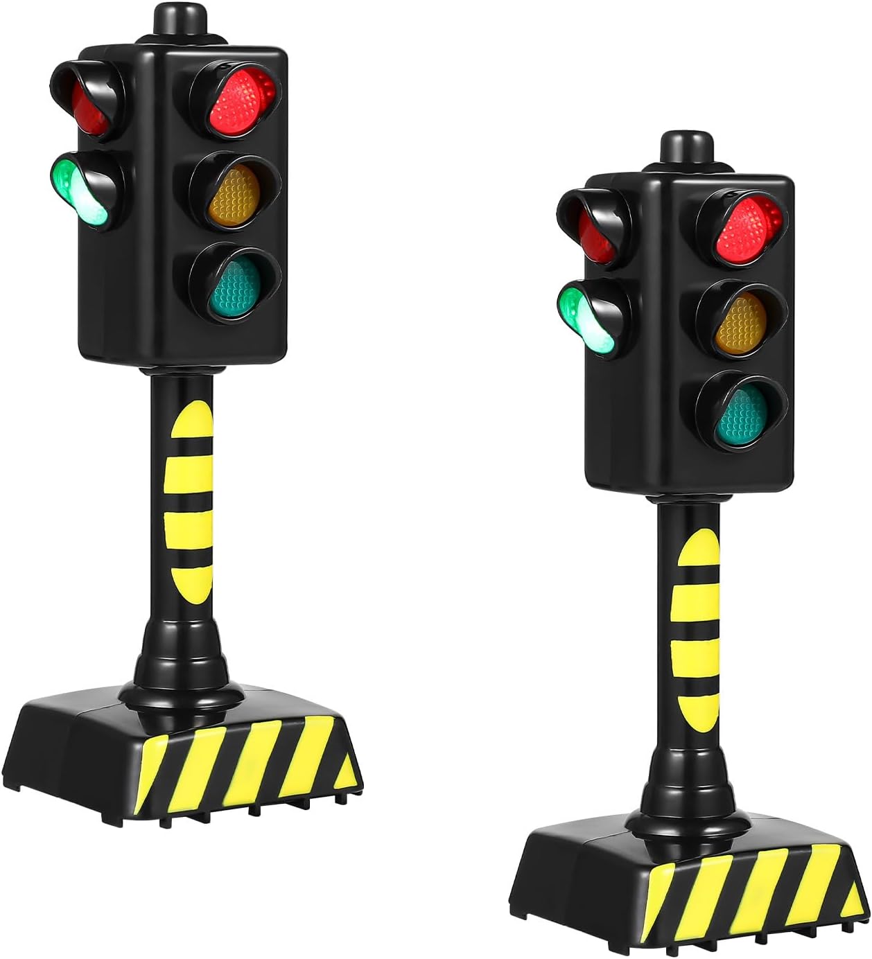 STOBOK 2 semáforos de juguete para niños, mini modelo de semáforo, escena de carretera realista para que los niños aprendan las reglas de tráfico, juguete educativo