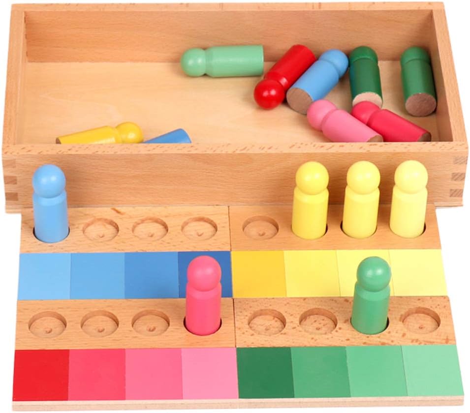 YHZAN Montessori Color Game Resemblance Sorting Task Sensorial Material Early Devlopment Toy Famlily Version
