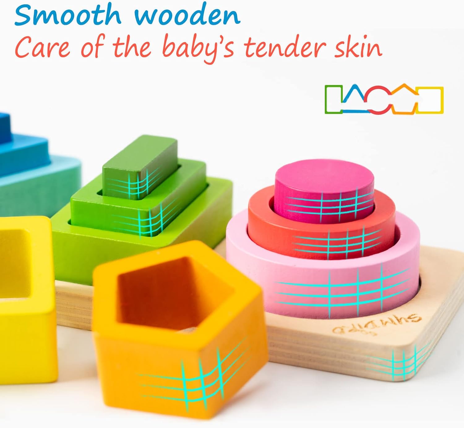 Juego de clasificación de formas de madera Fidtoy, juguete Montessori clasificador de formas para niños pequeños