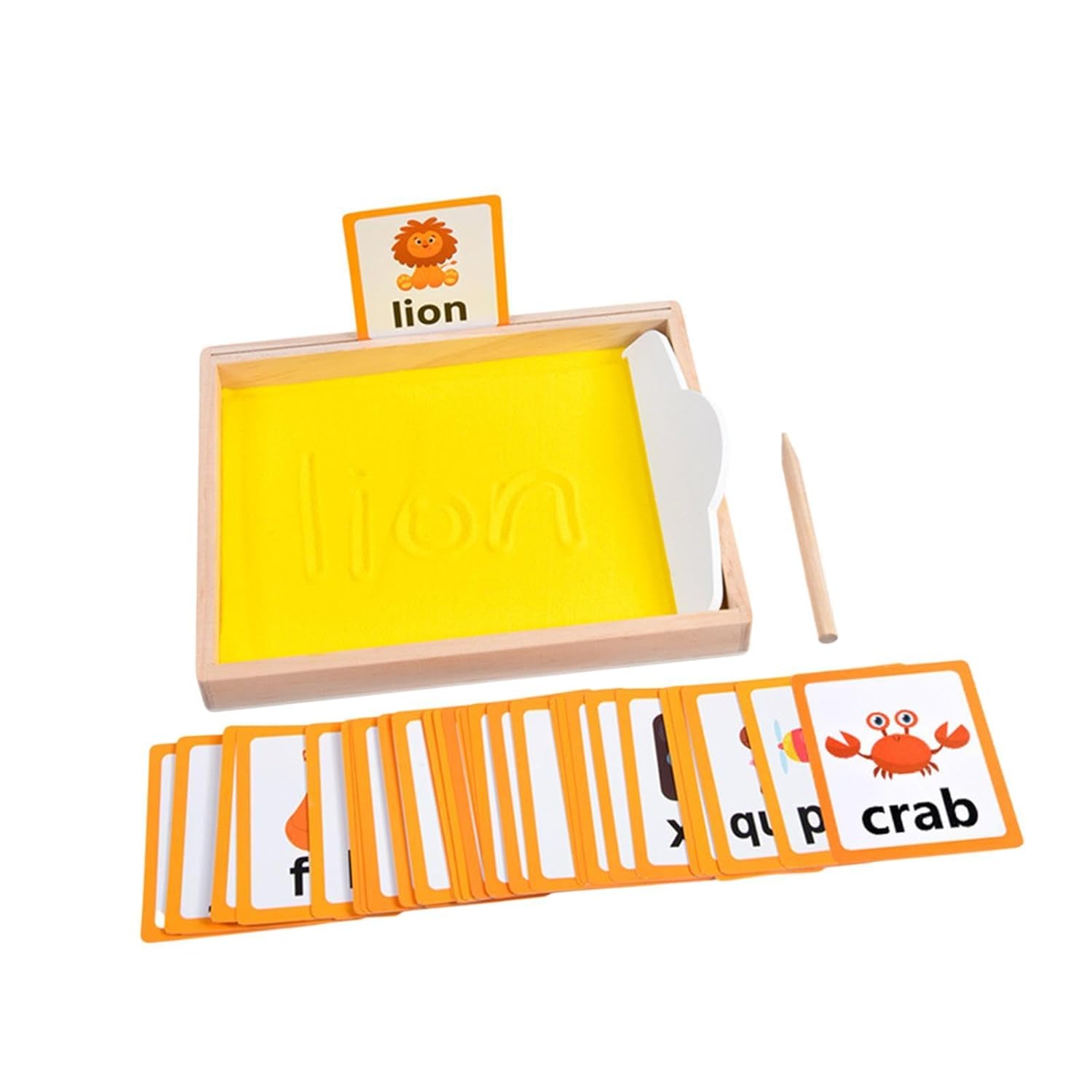 Kit Montessori de traçage préscolaire avec plateau de sable en bois - 557