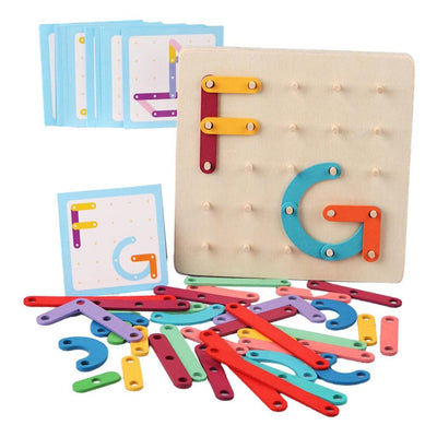 Rompecabezas de madera Montessori con tabla de clavijas - 104