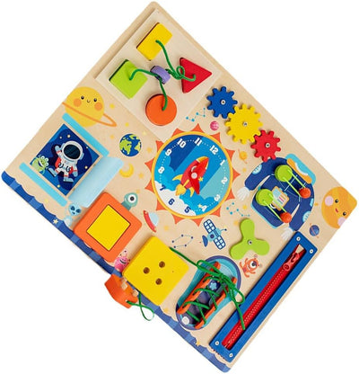 Libro Sensorial Montessori Fidtoy para Bebés, Tablero de Actividades Sensoriales con Cremalleras, Hebillas, Botones, Juguete de Aprendizaje, Habilidades Motoras Finas, Juguete Silencioso de Viaje, Regalo