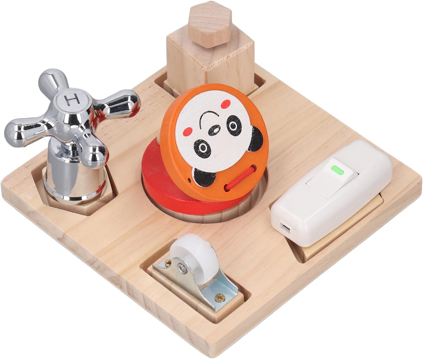 Juguete Montessori Fidtoy Busy Board para niños pequeños, tablero sensorial de madera para emparejar formas, juguete de aprendizaje de habilidades motoras finas, rompecabezas educativo, juguete silencioso de viaje