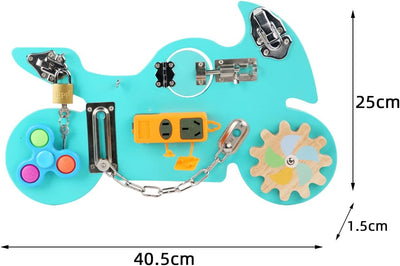Fidtoy Tableau d'activités moto Montessori pour tout-petits - Développement de la motricité fine