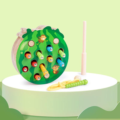 CALANDIS™ Juguetes de madera con cuentas Divertido juguete sensorial Bloques educativos para juegos Niños pequeños Sandía | Juguetes de desarrollo para bebés | Juguetes para bebés