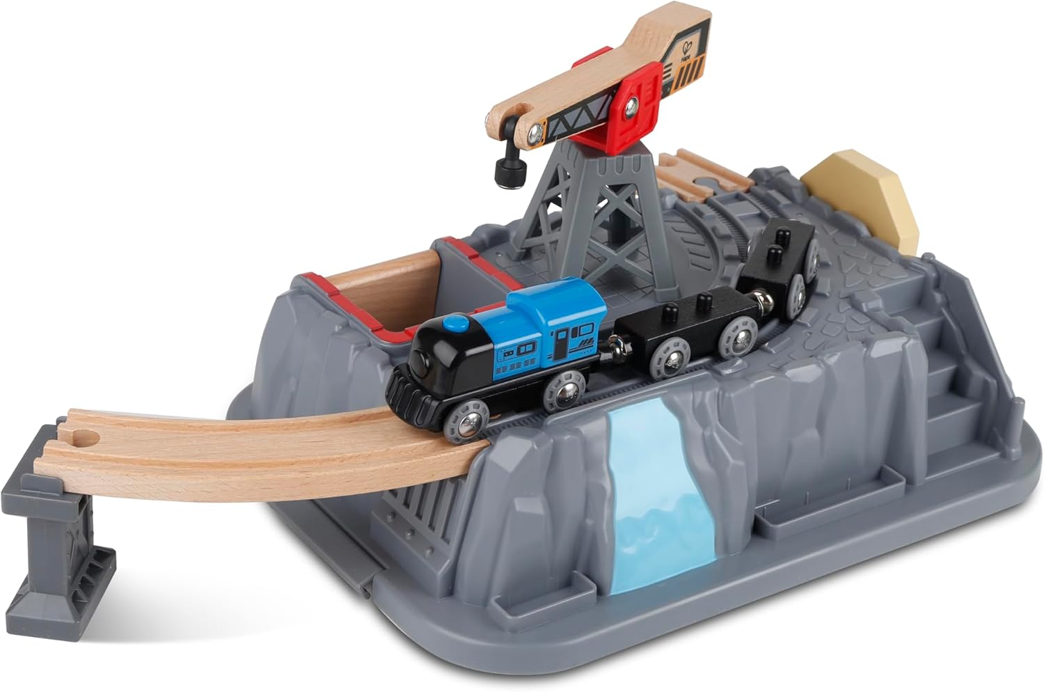 Fidtoy Wooden Railway Bucket Builder Train Set 50 Piece Toy