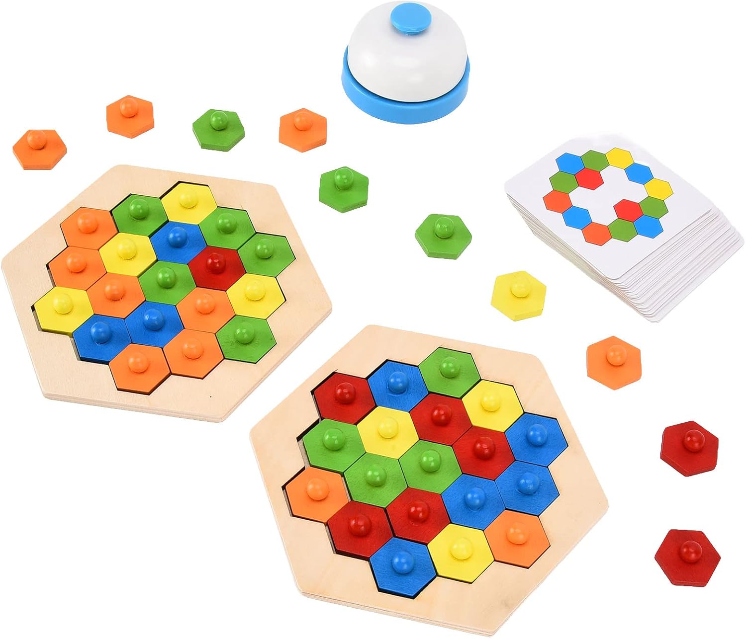 Puzzle en bois multijoueur motif nid d'abeille - 576