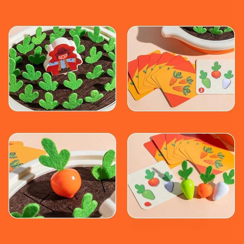 Juego de memoria de tirar zanahorias Fidtoy Radish Farm para niños