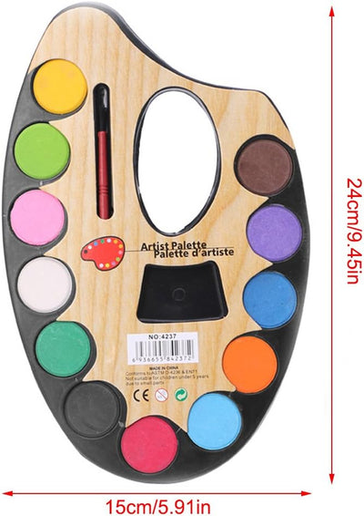 Kit de paleta de artista de plástico, 12 colores pequeños - 240