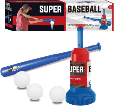 Fidtoy Baseball Sports Play Set pour enfants – Ensemble de jouets de baseball T-Ball pour débutants avec lanceur, batte et balles de baseball souples pour l'entraînement en extérieur