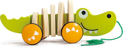 Fidtoy Crocodile à Tirer en Bois, Jouet de Marche pour Tout-Petits