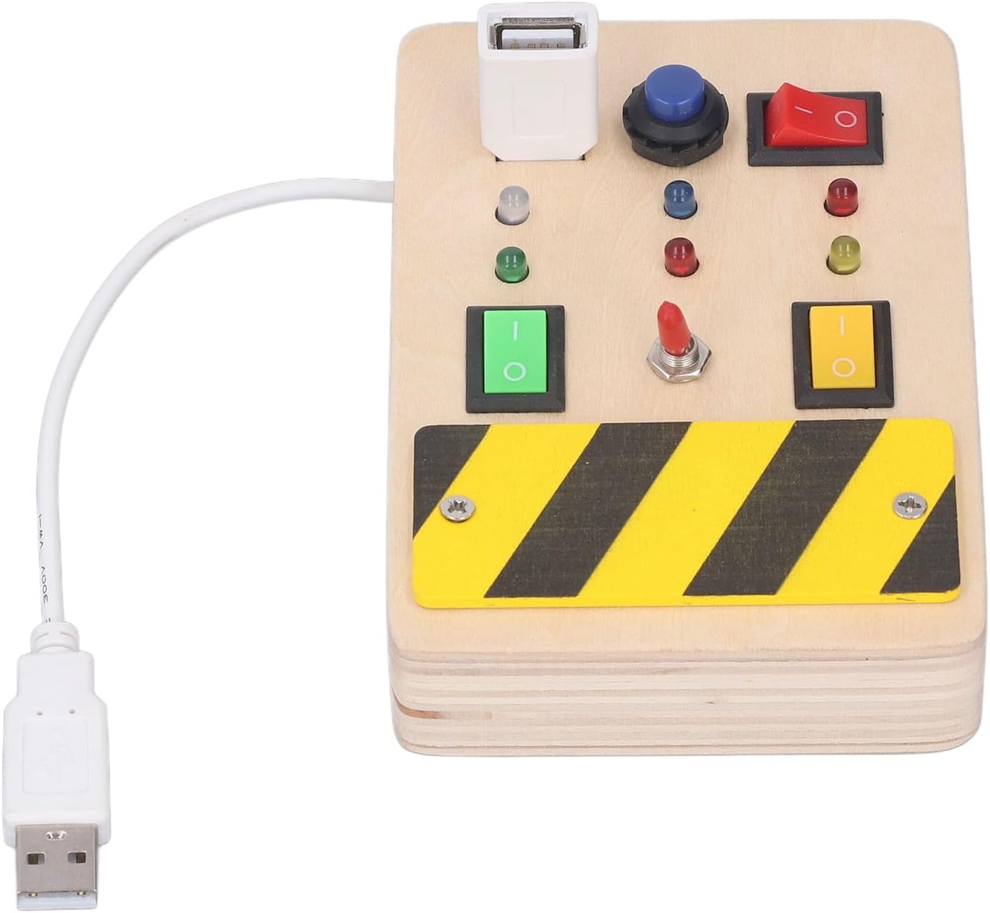 idtoy Tablero de Actividades LED Montessori para Niños Pequeños, Juguete Sensorial de Interruptores de Luz con Cables y Botones para Habilidades Motoras Finas, Juguete Silencioso de Viaje, Regalo