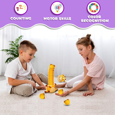 Juego Fidtoy Jirafa Cuello Apilamiento Animal Stack Attack para Niños