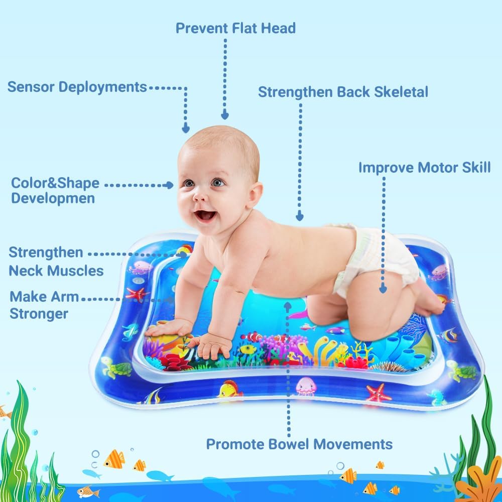 Fidtoy Tummy Time Water Mat for Babies 3-12 Months Sensory Play