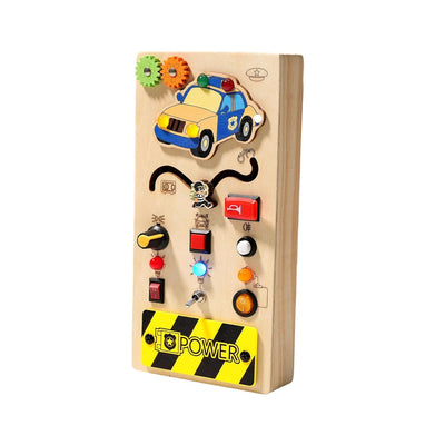 Fidtoy Montessori Busy Board with Light Switch Sensory Toy for Toddlers LED Switch Board Fine Motor Skills Learning Travel Quiet Toy Educational Gift