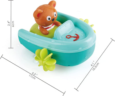 Fidtoy Bateau de Bain Rétrofriction Ours en Peluche pour Tout-Petits Jeu d'Eau