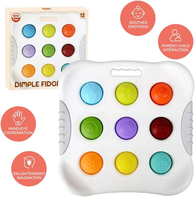 Juguete sensorial Dimple Digits, juguete sensorial Pop It con números y formas, juguetes sensoriales Dimple Poppers para niños pequeños de 1 a 3 años, juguete sensorial Dimple Poppers para aprender números