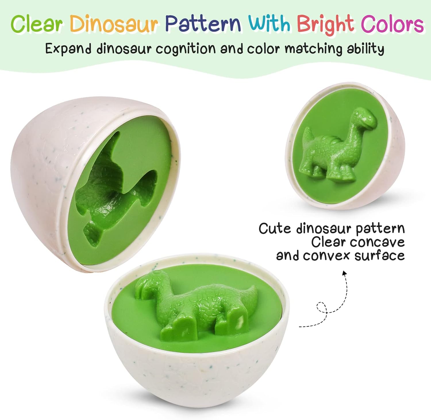 Fidtoy Dinosaur Matching Eggs Toy for Toddlers – Montessori Shape Sorting Learning Eggs Set