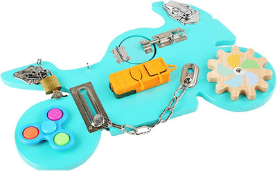 Fidtoy Tableau d'activités moto Montessori pour tout-petits - Développement de la motricité fine