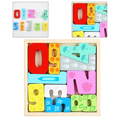Fidtoy Tangram en bois - Jouet éducatif de chiffres pour les tout-petits Apprentissage précoce des mathématiques Puzzle Montessori