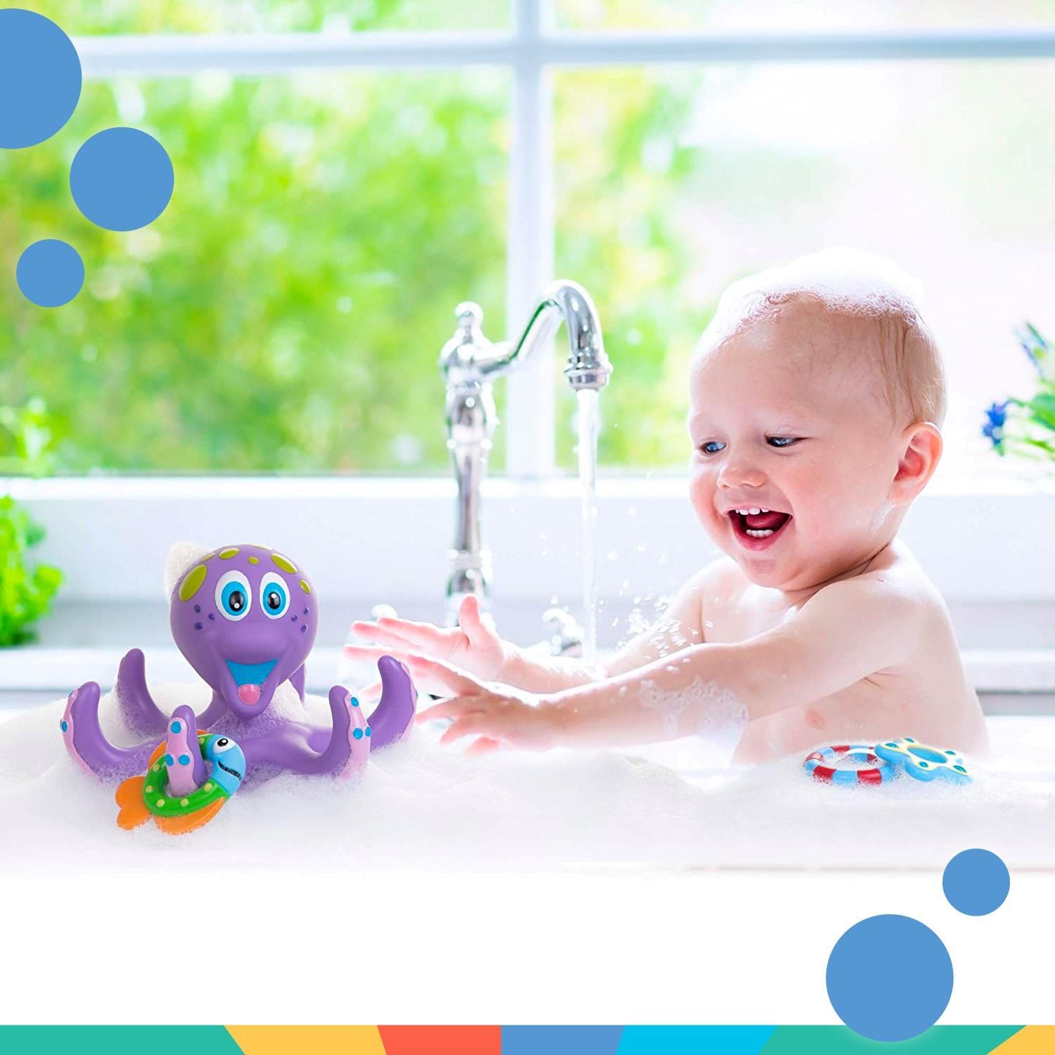 Juego de juguetes de baño de pulpo Fidtoy para niños pequeños