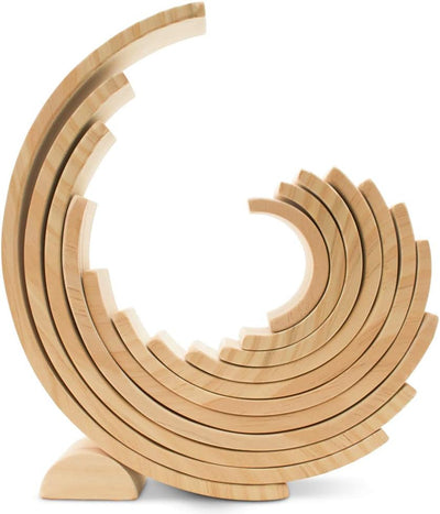 Fidtoy Semi Circle Natural Wood Open Ended Stacking Toy