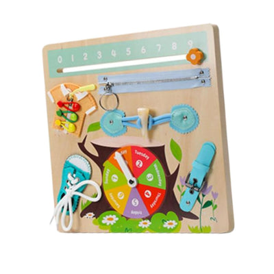 Tablero de actividades de madera Juguete Montessori para regalo de cumpleaños para niños Avión de viaje Estilo B | Educativo | Otros juguetes educativos