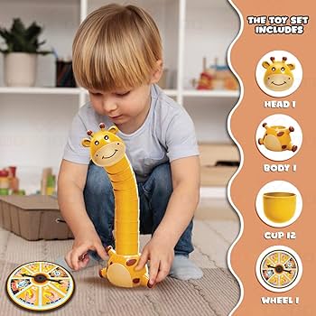 Juego Fidtoy Jirafa Cuello Apilamiento Animal Stack Attack para Niños