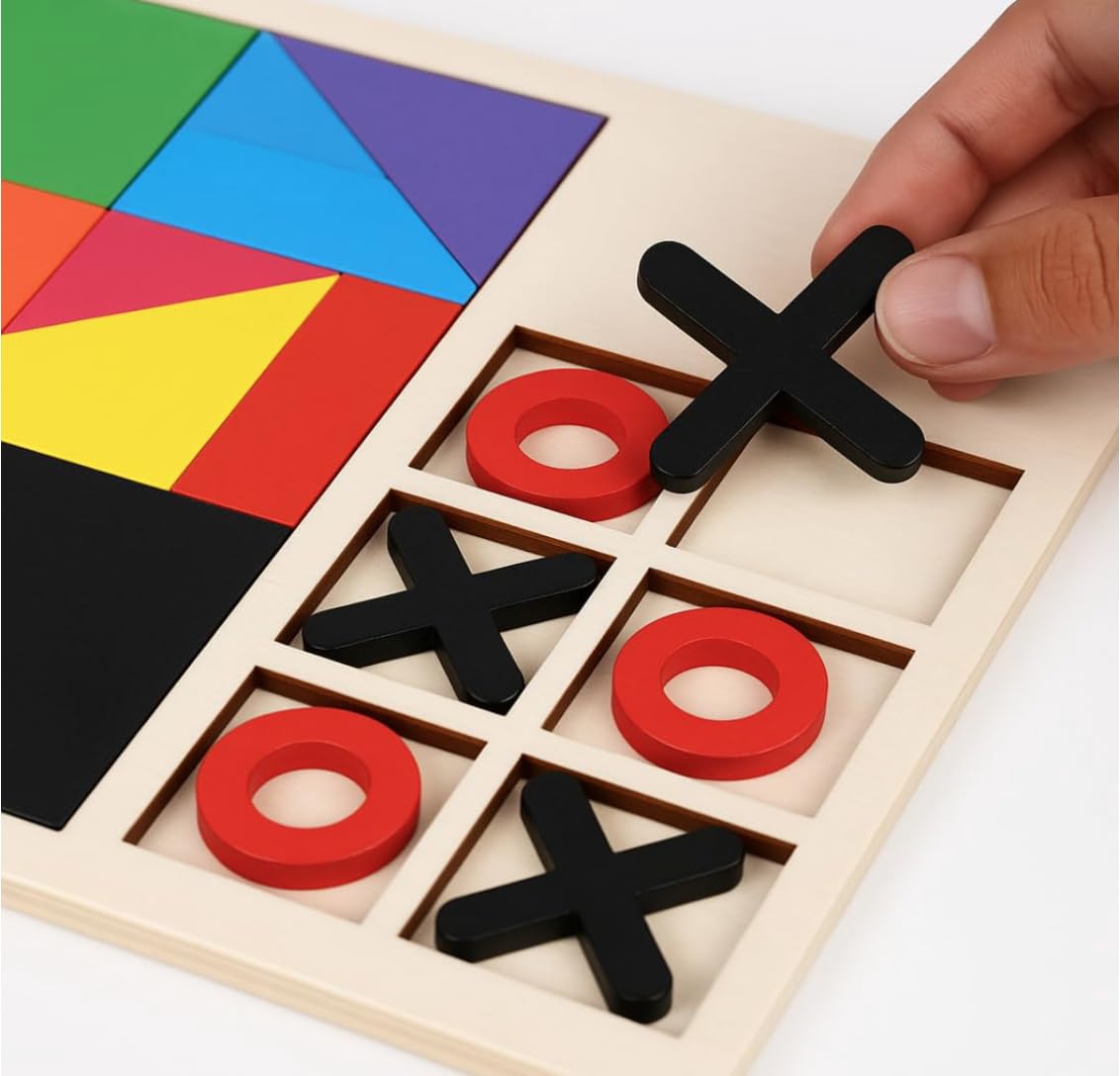 Pizarra 3 en 1 de madera para lluvia de ideas, Tetris y aprendizaje de números - 501