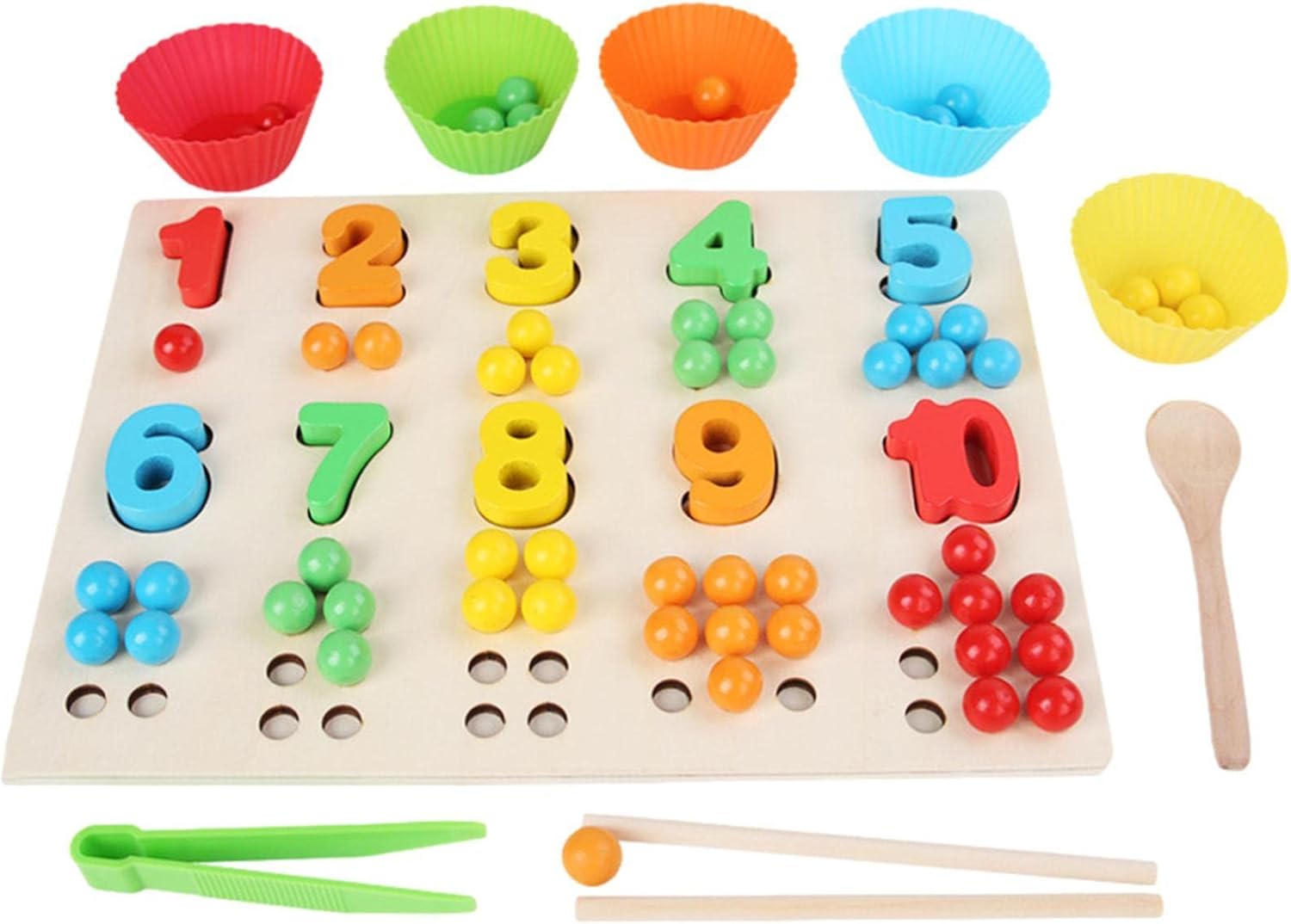 Jeu de perles sur planche en bois - Puzzle de codage couleur sûr | Jouets en bois Montessori, perles à clip pour entraînement cérébral, jouets de perles avec baguettes, puzzles éducatifs précoces pour Noël, cadeau de fête d'anniversaire Générique
