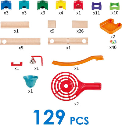 Fidtoy Marble Run DIY Race Track Set Building Toy for Kids 3+