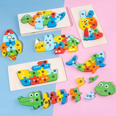 Fidtoy Wooden Shape Matching Puzzle for Toddler Learning Autism Kids Quiet Time Toy Montessori Puzzle Educational Toy Fine Motor Skills Game