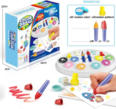 Fidtoy Mess Free Magic Light Brush Painting Station Art Kit for Kids Creative Play