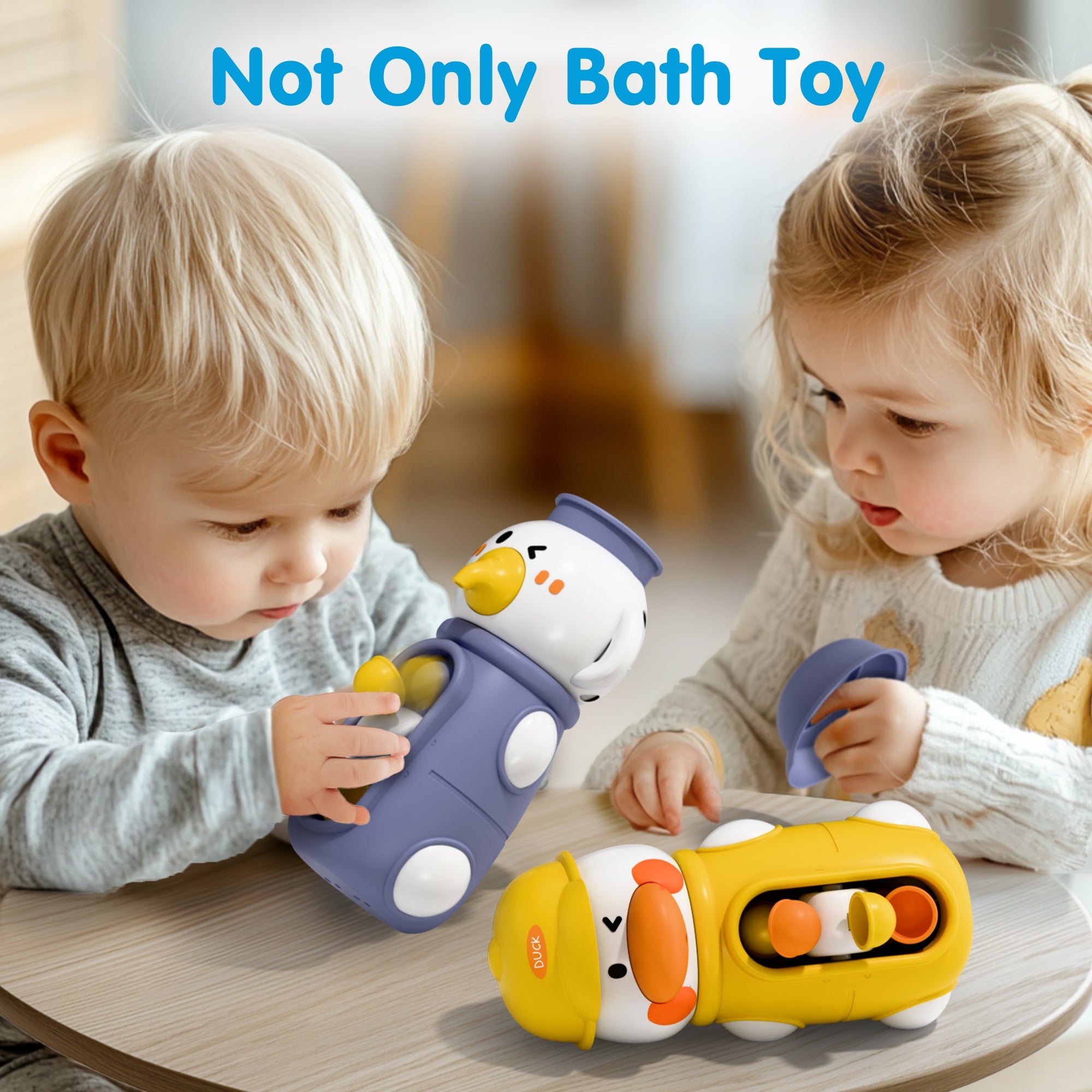 Juego de juguetes de baño Fidtoy Duck con girador de agua