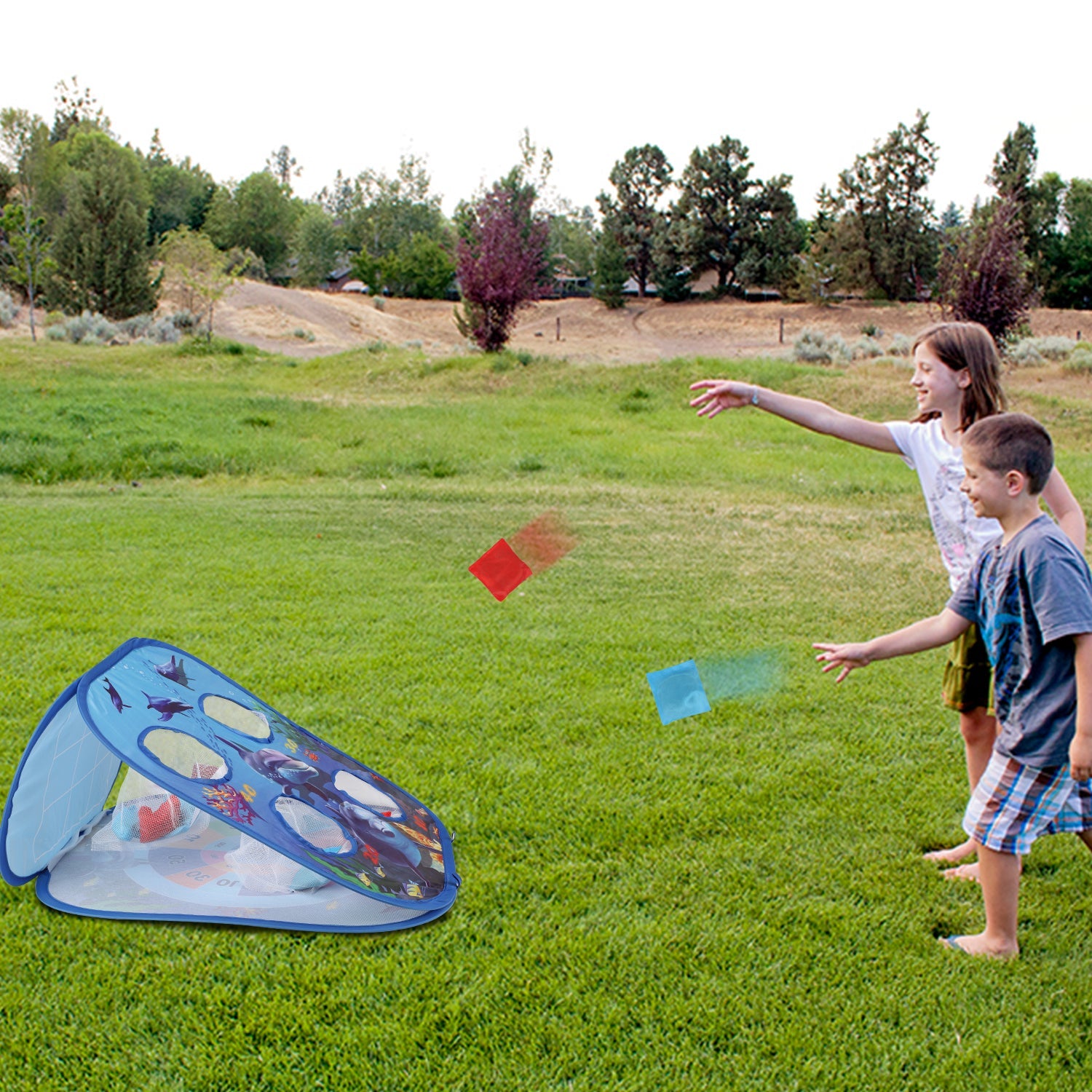 Fidtoy Ocean Bean Bag Toss Game 2 in 1 Outdoor Kids Game