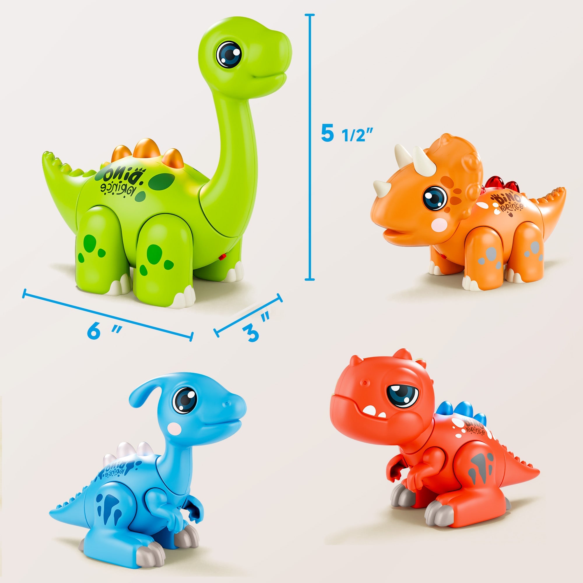 Fidtoy Jouet à assembler Dinosaure avec lumières et sons pour tout-petits