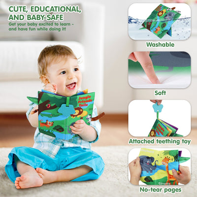 Set de libros de tela suave Fidtoy para bebés de 0 a 6 meses Juguete sensorial