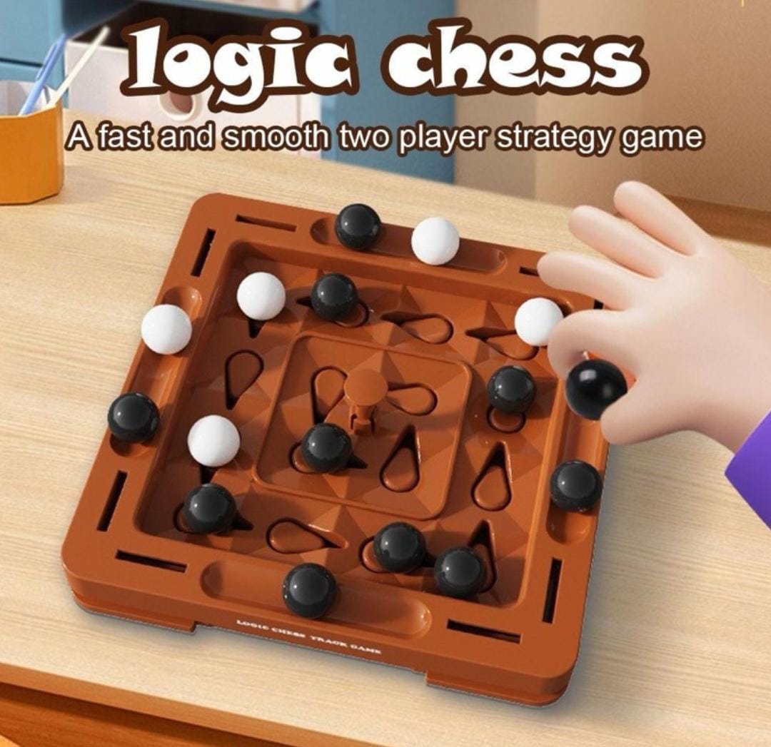 Juego de Mesa de Estrategia de Ajedrez con Canicas Lógicas - 08A